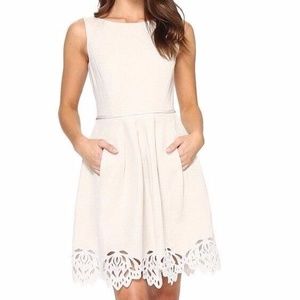 Tahari - Linen Pleated Dress - Tan - Size 2